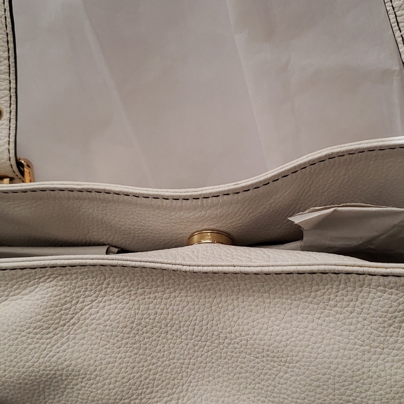 STEVEN/STEVE MADDEN New ROCKY Leather Satchel Shopper Tote WHITE Handbag Bag NWT - Picture 11 of 16